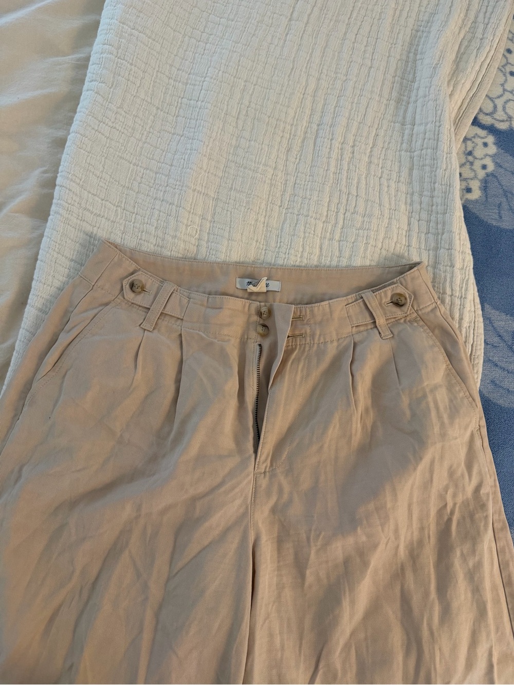 Madewell Beige High-Rise Trousers